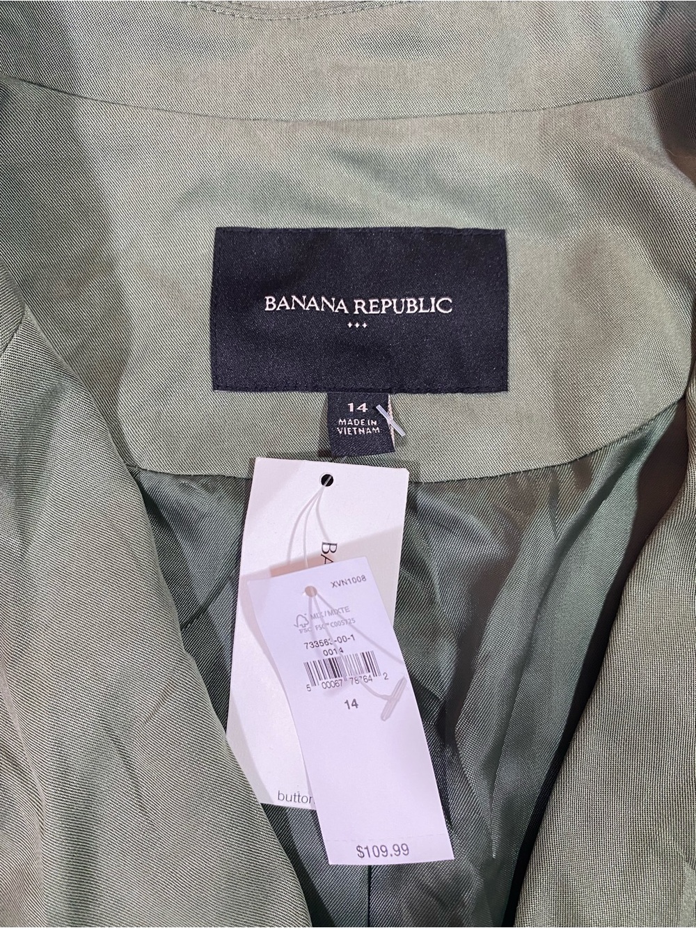 Banana Republic NWT Olive Green Double-Breasted Cropped Blazer Flight Jacket 14 - Picture 3 of 16